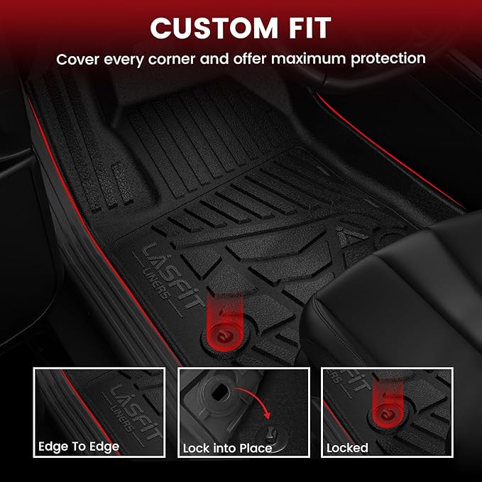 LASFIT Floor Mats 2021-2026 & Only 7 Seats (Not for 8/9 Seats) for Chevrolet Chevy Tahoe/GMC Yukon (Only Yukon, Not Fit Yukon XL) /Cadillac Escalade (Only Escalade, Not Fit Escalade ESV)