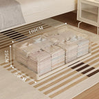 2Pack Under Bed Storage Containers, Stackable Rolling Storage Plastic Containers, Multi-Purpose Rolling Low Profile Bins with