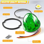BJZ 10Pcs Green Watermelon LED Strobe+Constant Marker Lights Dual Function Watermelon-Shaped Side Marker Clearance Tail Top Cap Roof Lights for Trailer Truck Semi-Trailer Heavy-Duty Truck Bus Van