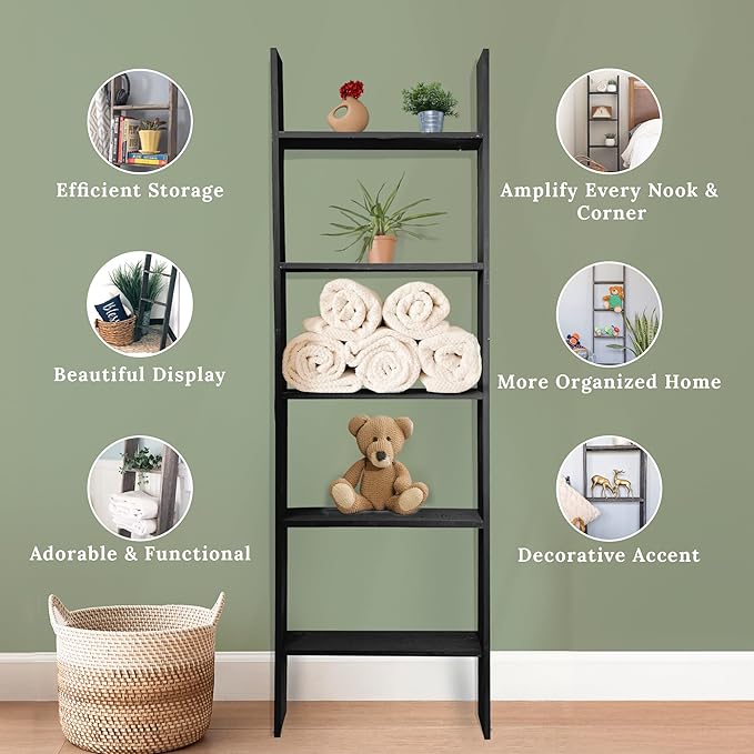 BARNWOODUSA Throw Blanket Ladder – Fully Assembled Reclaimed Wood – Rustic Decorative Ladder for Towels, Quilts, & More – Per