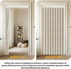 Jilron Accordion Door Curtain Set - 100% Blackout, with Curtain Rod Included, for Bedroom Privacy Protection (Off white-43 W 