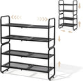 Expandable Shoe Rack - Shoe Stand Holder for Closet, Adjustable Shoe Shelf Storage, Stackable Long Shoe Stand Holder for Livi