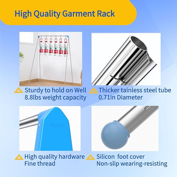 Lmaray Portable Travel Garment Rack, Upgraded Easy Folding Mini Drying Clothes Rack, Retractable Drying Rack for Laundry, Tra