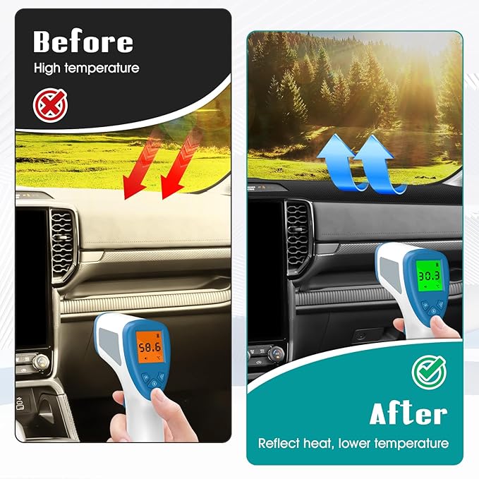 FIILINES Dash Cover for 2024-2026 Ford Ranger, Dashboard Mat Accessories Dash Cover Sunshade Nonslip Mesh Protector No Glare 