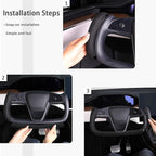 Steering Wheel Cover for Tesla Yoke Steering Wheel, Car Steering Wheel Cover for Tesla Model S/Model X Accessories (Black)