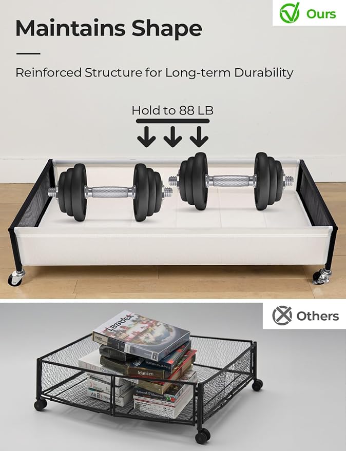 StorageWorks Large Under Bed Storage Containers, Under Bed Storage with Wheels