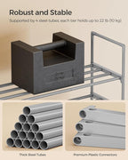 SONGMICS Shoe Rack, 3-Tier Shoe Organizer, Metal Storage Shelf, Upright or Upside Down, for 16-20 Pairs, Stackable, for Entry