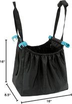 Handy Sandy Cart Caddy – 3-Pack Reusable Shopping Bags with Cart Clips | Heavy-Duty Grocery Organizer Tote Set | Eco-Friendly, Foldable, 40 lb Capacity | Black
