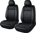CAROMOP Faux Leather Car Seat Covers 2 Front Set,Luxury and Comfortable Seat Covers for Cars, Airbag Compatible Car Interior 