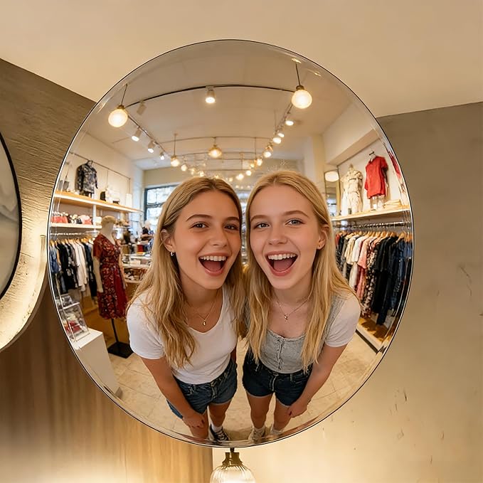 Convex Mirror 11.65" Adjustable Acrylic Wide Angle View Traffic Mirror for Bedroom Enhanced Security Coverage in Warehouses, Garage Parking, and Addressing Indoor/outdoor Corner Security