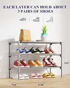 Kitsure Shoe Rack - Non-Woven Shoe Rack Shelf, Shoe Organizer for Closet, Entryway, Garage & Corridor, Stackable Shoe Shelves