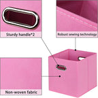 Fabric storage bins Cubes, Fabric Cube Organizer with Handle, Foldable Cube Bins for Cloth or Accessary Storage, 11x11x11, Se