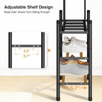 STO STO Detachable Shoe and Boot Rack Organizer, Metal Stackable Boot Rack for 6 Pairs, 2-Tier Shoe Rack for 9 Pairs, Adjusta