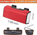 Car Sunglasses Holder for Sun Visor, Button Leather Eyeglass Hanger and Interior Storage Box