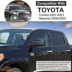 Car Door Rear View Mirror Cover Trim Compatible with Toyota Tundra 2007-2021 Sequoia 2008-2020 Exterior Rearview Mirror Housing Cap Protector Accessories, Only Fit Without Turn Signal Lights Version
