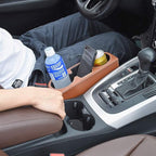 Brown Multifunctional Car Cup Holder Car Seat Organizer Gap Filler Bottle Phone Storage Organizer