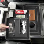 SXCY 2PCS for 2025 2026 Ford Explorer Center Console Organizer 2020-2024 2025 2026 Explorer Accessories 2024 2025 2026 Explorer Armrest Console Tray(Updated Double Layers with Tissue Storage Funtion)