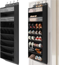 Mefirt 16-20 Pairs Over the Door Shoe Organizer, Clear Pockets Shoe Rack for Closet Door, Hanging Shoe Rack for Boots, Behind