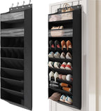 Mefirt 16-20 Pairs Over the Door Shoe Organizer, Clear Pockets Shoe Rack for Closet Door, Hanging Shoe Rack for Boots, Behind