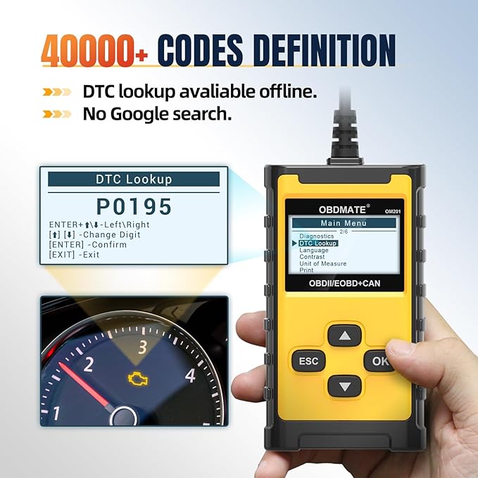 Check Engine Code Reader, OBDMATE OM201 OBD2 Diagnostic Tool Clearing Faulty Codes with Wireless Printing | Graphic Live