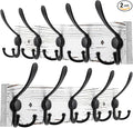 Kuhome 2pcs Coat Rack Wall Mount Wooden Hat Rack for Wall Hooks Pine Real Wood Plank 16.9" Old White Coat Hanger with 5 Black