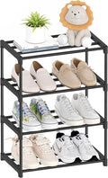 Autonomier 4 Tier Extra Small Shoe Rack (16.3" Wide), Narrow Stackable Shoe Shelf for Kids Toddler Adult, Lightweight Shoe Ra
