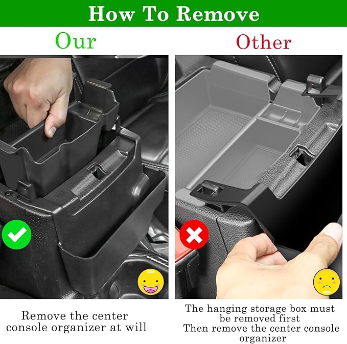 4PCS Center Console Organizer for 2018-2022 2023 Jeep Wrangler JL JLU and Gladiator JT Accessories Gear Shift Side Tray Organizer,Hanging Armrest Storage Box (Not for JK/JKU)