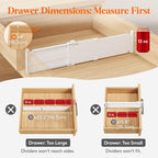 Lifewit 4" Tall 9 Pack Drawer Dividers, 35-56.5cm/13.8-22.2" Expandable Drawer Divider for Clothes, Adjustable Dresser Drawer