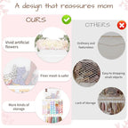 POVETIRE Headband Holder Hair Bows Organizer for Girls, Hair Accessories Display Storage Wall Hanging Decor for Baby Nursery 