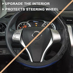 GIANT PANDA Steering Wheel Cover for Nissan Rogue - Car Steering Wheel Cover for Nissan Altima Sentra(Blue-Round-Shaped)