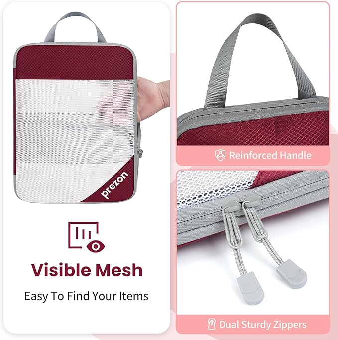 Compression Packing Cubes for Travel, Lightweight Vacation Travel Essentials, Travel Accessories for Suitcase Organizer Bags 