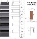 TYMENSH Over Door Organizer with 5 Large Pockets, Heavy Duty Hanging Organizer Storage, Closet Bathroom Nursery Bedroom Dorm,
