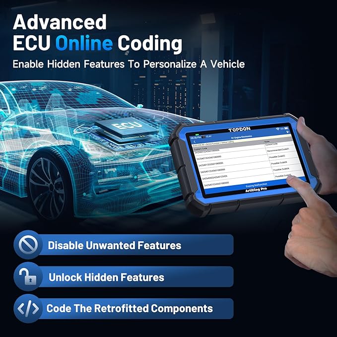 TOPDON ArtiDiag Pro OBD2 Scanner Diagnostic Tool, Bidirectional Scan Tool with ECU Coding, 35+ Services, V.A.G Guided, FCA SGW,
