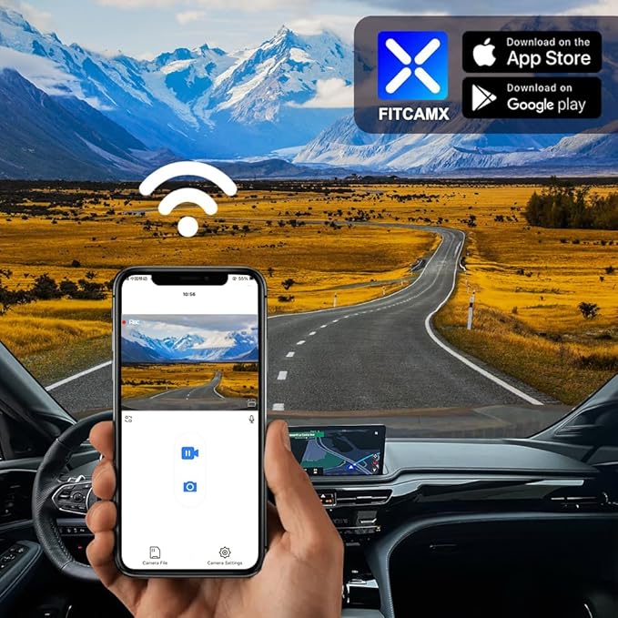 Fitcamx Front 2K+Rear 1080P Dash Cam Adapts for Acura MDX 2025 2026 Type S (HD2-D4600), Integrated OEM Look, Dual HD Video, Built-in WiFi & APP, Loop Recording, Gravity Sensor, Easy to Set, 64GB Card