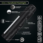 KnLnny Ware Automotive Escape Tool, Window Breaker,Seatbelt Cutter, Car Flashlight, 5 in1 Auto Tactical Gear, USB Charging, M