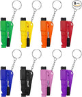 PIFOOG Pack of 8 Window Breaker Seatbelt Cutter Keychain 3-in-1 Car Escape Tool Mini Glass Breaker Seat Belt Cutters Survival
