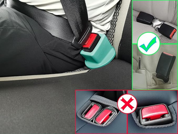 Seat Belt Buckle Holder – Easy Access to The Buckles of Rear Seats - Plug The Seat Belt in with Only One Hand – Friendly to Kids, and Passengers with Special Needs (Fluorescent x2)