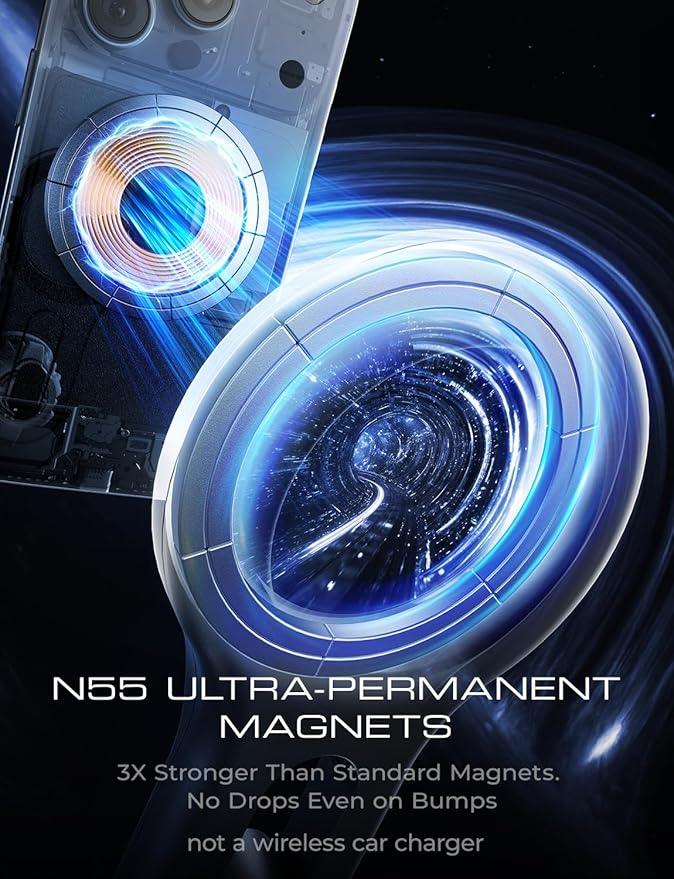 LISEN for iPhone 16 MagSafe Car Mount, [Quick Install] Magnetic Long Arm Mag Safe Car Phone Holder Vent, Car Accessories Gifts for Men Women Fit for iPhone 16 Pro Max 15 14 13 12 Plus Mini, Purple