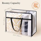 Lifewit 6 Pack Clear Clothes Storage Bags, 75L Plastic Blanket Storage Bag, Vinyl Foldable Moving Bags with Zipper, Closet Or