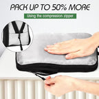 5 Pack Compression Packing Cubes for Travel Space Saving Cubes Luggage Organizer for Suitcase(Gray,L)