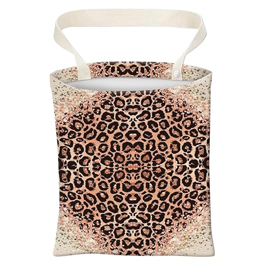 Car Trash Can, Cute Car Trash Bag, Hanging Car Organizer and Storage Bag, Trash Bin for Car Accessories, Vehicle, Travelling, Camping Cute Pink Leopard