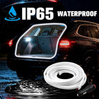 DIBMS 177" Magnetic Induction Dynamic Flowing LED Car Trunk Light Strip, Universal Flexible IP65 Waterproof Cuttable Silicone 12V Interior Ambient Lighting for Cars SUVs Vans White
