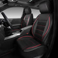 CAR PASS Air Mesh Leather Car Seat Covers Front Seats, Breathable Two Front Seat Covers for Cars, Comfortable Universal Fit for SUV Truck Sedan Automotive, Anti-Slip Airbag Compatible,Black and Red