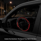 West Llama Customized Auto Car Steering Wheel Cover for Dodge RAM 1500 2500 3500, 15.5-16 inch (White+Red-Large Size)
