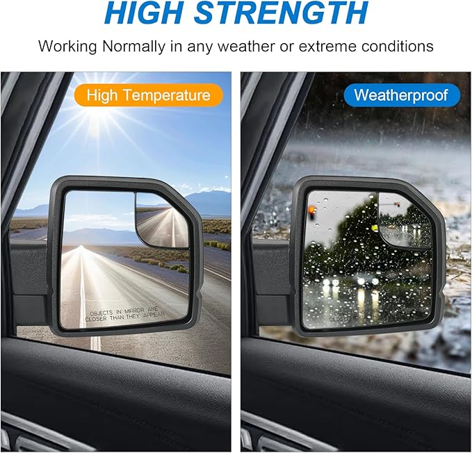 JDMSPEED Right Passenger Side View Mirror Compatible with 2015-2020 Ford F150 with Blind Spot Glass Power Black Without Turn 