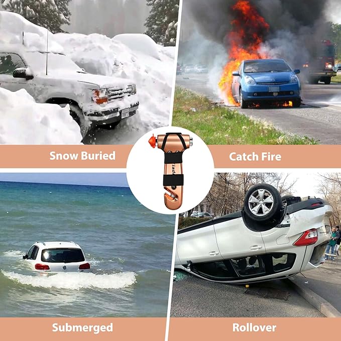 Window Breaker Seatbelt Cutter, 3-in-1 Emergency Escape Tool with Car Safety Hammer, Safety Emergency Car Escape Tool for Car