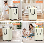 SpaceTrove Laundry Basket with Wheels, Collapsible Laundry Baskets, Laundry Hamper with Handles Detachable Wheels, Rolling La