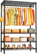 Ulif H4 Plus Portable Closets, 4-Tier Clothes Garment Rack for Bedroom and Cloakroom, Metal Clothing Storage and Organizer Wa