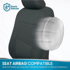 BDK PolyPro Car Seat Covers Full Set in Solid Charcoal – Front and Rear Split Bench Seat Covers for Cars, Easy to Install, Ac