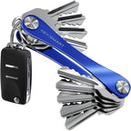 KeySmart Original Key Holder - Compact Key Organizer for Key Chain, Minimalist Clutter-Free EDC Keychains Key Ring, Blue, 14 